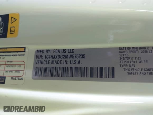 ✅ 2021 Jeep Wrangler Unlimited Sport S • VIN: 1C4HJXDG2MW575235 • Lot: 42304376. Listed on IAAI with 71,054 mi. Free auction sales archive from the USA and detailed vehicle history report at DreamBid. Image 9.