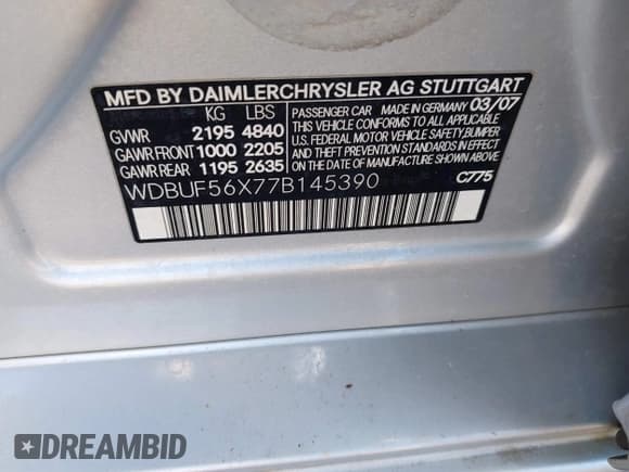 ✅ 2007 Mercedes-Benz E 350 • VIN: WDBUF56X77B145390 • Лот: 41689938. Опубликован ранее на IAAI с пробегом 90 752 миль. Бесплатный доступ к архиву аукционных продаж из США и подробный отчёт об истории автомобиля на DreamBid. Изображение 9.