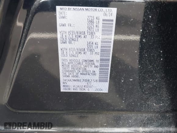 ✅ 2014 Nissan Pathfinder S • VIN: 5N1AR2MN9EC708258 • Lot: 43024812. Listed on IAAI with 150,574 mi. Free auction sales archive from the USA and detailed vehicle history report at DreamBid. Image 9.