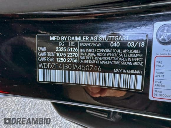 ✅ 2018 Mercedes-Benz E 300 • VIN: WDDZF4JB0JA450746 • Lot: 96372695. Listed on Copart with 93,629 mi. Free auction sales archive from the USA and detailed vehicle history report at DreamBid. Image 14.