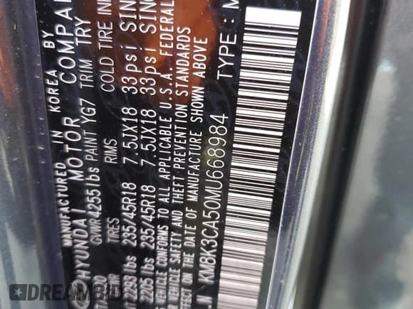 ✅ 2021 Hyundai Kona Limited • VIN: KM8K3CA50MU668984 • Лот: 39883914. Опубликован ранее на Copart с пробегом 26 682 миль. Бесплатный доступ к архиву аукционных продаж из США и подробный отчёт об истории автомобиля на DreamBid. Изображение 14.