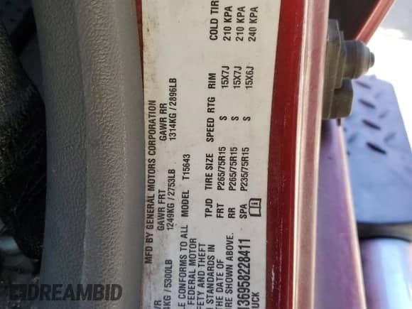 2005 Chevrolet Colorado 1SE LS Z71 с VIN 1GCDT136958228411, выставлен на аукционе Copart как лот 85948195 с пробегом 59 964 миль миль и Чистый • Clean title. История ставок и продаж доступна на DreamBid. Изображение 12.