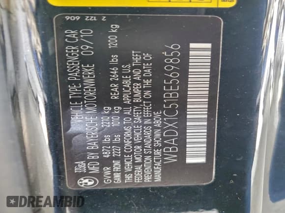 ✅ 2011 BMW 3 Series 335is • VIN: WBADX1C51BE569856 • Лот: 94095345. Опубликован ранее на Copart с пробегом 97 015 миль. Бесплатный доступ к архиву аукционных продаж из США и подробный отчёт об истории автомобиля на DreamBid. Изображение 13.