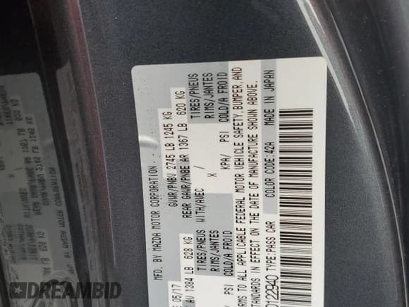 ✅ 2017 Mazda MX-5 Miata Club • VIN: JM1NDAC73H0122940 • Lot: 60936305. Wystawiony na Copart z przebiegiem 30 693 mil. Bezpłatny archiwum sprzedaży aukcyjnych z USA i szczegółowy raport historii pojazdu na DreamBid. Zdjęcie 12.