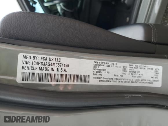 ✅ 2021 Dodge Durango SXT Plus • VIN: 1C4RDJAG4MC574196 • Lot: 69488245. Listed on Copart with 68,491 mi. Free auction sales archive from the USA and detailed vehicle history report at DreamBid. Image 13.