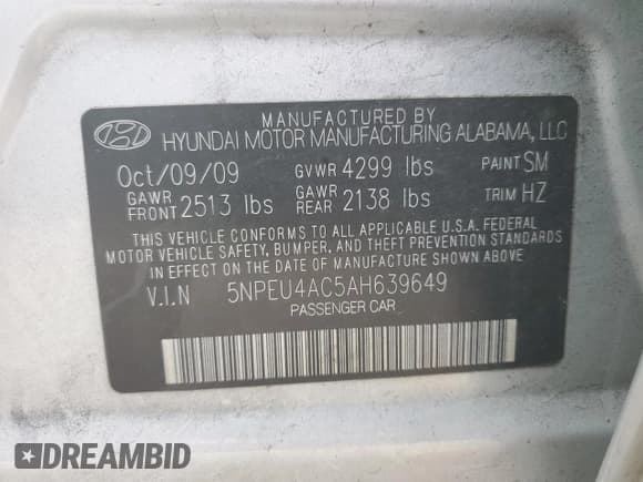 ✅ 2010 Hyundai Sonata Limited • VIN: 5NPEU4AC5AH639649 • Лот: 72903564. Опубликован ранее на Copart с пробегом 143 892 миль. Бесплатный доступ к архиву аукционных продаж из США и подробный отчёт об истории автомобиля на DreamBid. Изображение 12.