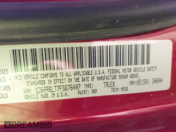 ✅ 2015 Ram 1500 Lone Star • VIN: 1C6RR6LT7FS676407 • Lot: 43641087. Listed on IAAI with 46,465 mi. Free auction sales archive from the USA and detailed vehicle history report at DreamBid. Image 9.