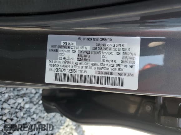 ✅ 2020 Mazda CX-5 Touring • VIN: JM3KFACM1L1835154 • Лот: 81249135. Опубликован ранее на Copart с пробегом 50 164 миль. Бесплатный доступ к архиву аукционных продаж из США и подробный отчёт об истории автомобиля на DreamBid. Изображение 12.