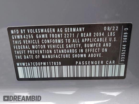 ✅ 2023 Volkswagen Golf GTI SE • VIN: WVW2A7CD0PW117839 • Лот: 42523359. Опубликован ранее на IAAI с пробегом 27 908 миль. Бесплатный доступ к архиву аукционных продаж из США и подробный отчёт об истории автомобиля на DreamBid. Изображение 9.