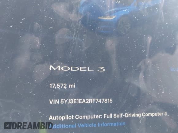 ✅ 2024 Tesla Model 3 • VIN: 5YJ3E1EA2RF747815 • Лот: 43210825. Опубликован ранее на IAAI с пробегом 17 572 миль. Бесплатный доступ к архиву аукционных продаж из США и подробный отчёт об истории автомобиля на DreamBid. Изображение 7.