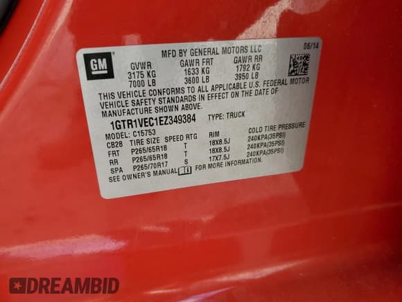 ✅ 2014 GMC Sierra 1500 SLT • VIN: 1GTR1VEC1EZ349384 • Лот: 69053494. Опубликован ранее на Copart с пробегом 134 635 миль. Бесплатный доступ к архиву аукционных продаж из США и подробный отчёт об истории автомобиля на DreamBid. Изображение 13.