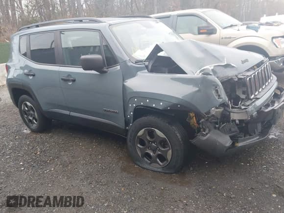 ✅ 2017 Jeep Renegade Sport • VIN: ZACCJBAB7HPF00832 • Lot: 43736099. Wystawiony na IAAI z przebiegiem 188 324 mil. Bezpłatny archiwum sprzedaży aukcyjnych z USA i szczegółowy raport historii pojazdu na DreamBid. Zdjęcie 1.