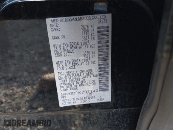 ✅ 2024 Nissan Pathfinder SL • VIN: 5N1DR3CC0RC207140 • Лот: 43164358. Опубликован ранее на IAAI с пробегом 34 428 миль. Бесплатный доступ к архиву аукционных продаж из США и подробный отчёт об истории автомобиля на DreamBid. Изображение 9.