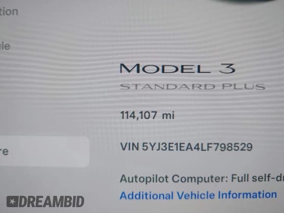 ✅ 2020 Tesla Model 3 Standard Range Plus • VIN: 5YJ3E1EA4LF798529 • Lot: 43622758. Wystawiony na IAAI z przebiegiem 114 107 mil. Bezpłatny archiwum sprzedaży aukcyjnych z USA i szczegółowy raport historii pojazdu na DreamBid. Zdjęcie 15.