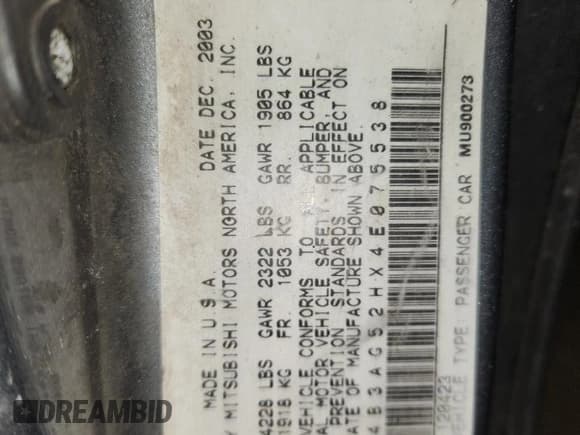 ✅ 2004 Dodge Stratus • VIN: 4B3AG52HX4E075538 • Lot: 92047965. Listed on Copart with Not provided. Free auction sales archive from the USA and detailed vehicle history report at DreamBid. Image 12.