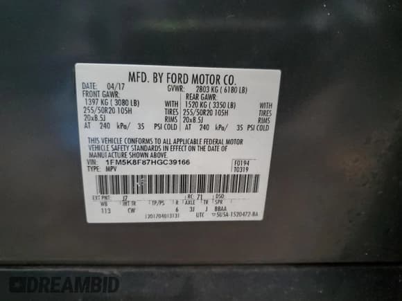 ✅ 2017 Ford Explorer Limited • VIN: 1FM5K8F87HGC39166 • Lot: 92393065. Wystawiony na Copart z przebiegiem 152 289 mil. Bezpłatny archiwum sprzedaży aukcyjnych z USA i szczegółowy raport historii pojazdu na DreamBid. Zdjęcie 14.