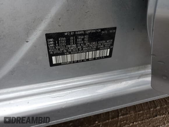 ✅ 2021 Subaru Impreza Premium • VIN: 4S3GTAD62M3703095 • Лот: 87127895. Опубликован ранее на Copart с пробегом 112 424 миль. Бесплатный доступ к архиву аукционных продаж из США и подробный отчёт об истории автомобиля на DreamBid. Изображение 13.