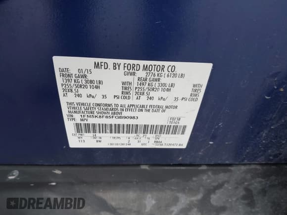 ✅ 2015 Ford Explorer Limited • VIN: 1FM5K8F85FGB90983 • Лот: 43683639. Опубликован ранее на IAAI с пробегом 214 656 миль. Бесплатный доступ к архиву аукционных продаж из США и подробный отчёт об истории автомобиля на DreamBid. Изображение 9.