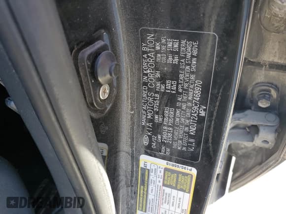 ✅ 2012 Kia Soul • VIN: KNDJT2A59C7468970 • Лот: 91579625. Опубликован ранее на Copart с пробегом 156 416 миль. Бесплатный доступ к архиву аукционных продаж из США и подробный отчёт об истории автомобиля на DreamBid. Изображение 13.