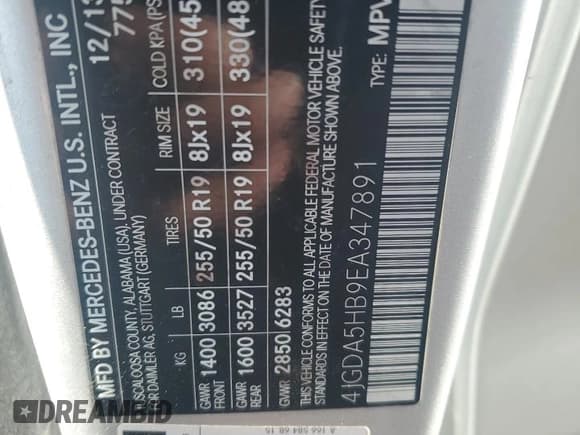 ✅ 2014 Mercedes-Benz M 350 • VIN: 4JGDA5HB9EA347891 • Lot: 93295935. Wystawiony na Copart z przebiegiem Nie podano. Bezpłatny archiwum sprzedaży aukcyjnych z USA i szczegółowy raport historii pojazdu na DreamBid. Zdjęcie 12.