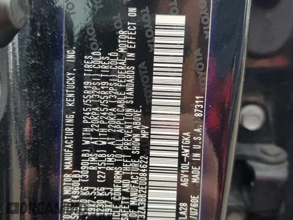 ✅ 2014 Toyota Venza LE • VIN: 4T3ZA3BB2EU084622 • Лот: 85381165. Опубликован ранее на Copart с пробегом 110 716 миль. Бесплатный доступ к архиву аукционных продаж из США и подробный отчёт об истории автомобиля на DreamBid. Изображение 14.