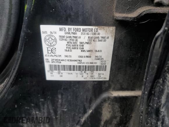 ✅ 2014 Ford Edge Limited • VIN: 2FMDK4KC1EBA96782 • Lot: 87399145. Wystawiony na Copart z przebiegiem 192 457 mil. Bezpłatny archiwum sprzedaży aukcyjnych z USA i szczegółowy raport historii pojazdu na DreamBid. Zdjęcie 14.