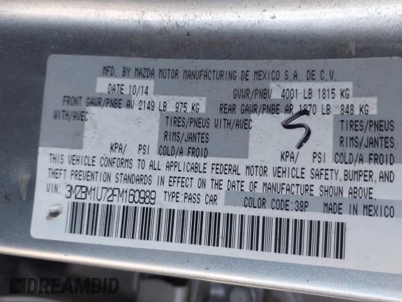 ✅ 2015 Mazda 3 i Sport • VIN: 3MZBM1U72FM160989 • Лот: 43081321. Опубликован ранее на IAAI с пробегом 215 060 миль. Бесплатный доступ к архиву аукционных продаж из США и подробный отчёт об истории автомобиля на DreamBid. Изображение 9.