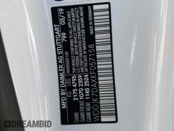 ✅ 2019 Mercedes-Benz SL 550 • VIN: WDDJK7DAXKF057158 • Lot: 46676994. Listed on Copart with 42,526 mi. Free auction sales archive from the USA and detailed vehicle history report at DreamBid. Image 15.