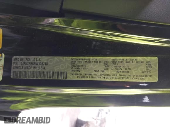 ✅ 2024 Jeep Wrangler Rubicon X • VIN: 1C4RJXR65RW128748 • Lot: 43690628. Listed on IAAI with 13,869 mi. Free auction sales archive from the USA and detailed vehicle history report at DreamBid. Image 9.