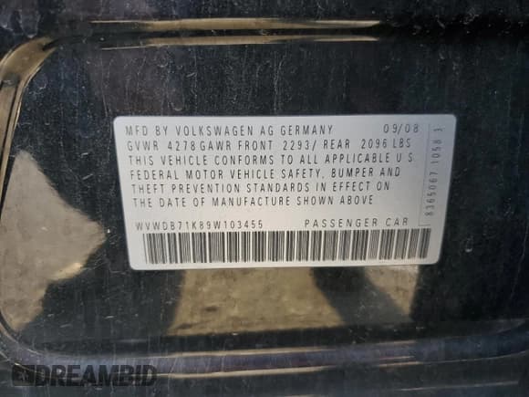 ✅ 2009 Volkswagen Rabbit S • VIN: WVWDB71K89W103455 • Лот: 85378284. Опубликован ранее на Copart с пробегом 153 033 миль. Бесплатный доступ к архиву аукционных продаж из США и подробный отчёт об истории автомобиля на DreamBid. Изображение 12.