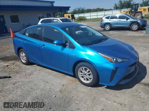 2021 Toyota Prius L Eco with VIN JTDKAMFU8M3140891, listed as a Copart auction lot 80926285 with 91,047 mi miles and Salvage title. Bid and sale history available at DreamBid. Image 4.