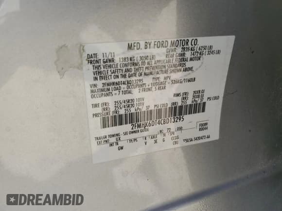 ✅ 2012 Ford Flex Limited • VIN: 2FMHK6DT4CBD13295 • Лот: 57833265. Опубликован ранее на Copart с пробегом 146 540 миль. Бесплатный доступ к архиву аукционных продаж из США и подробный отчёт об истории автомобиля на DreamBid. Изображение 13.