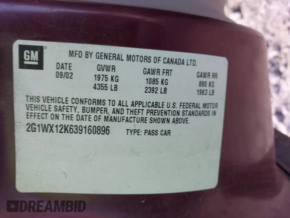 ✅ 2003 Chevrolet Monte Carlo SS • VIN: 2G1WX12K639160896 • Lot: 43353743. Listed on IAAI with 139,307 mi. Free auction sales archive from the USA and detailed vehicle history report at DreamBid. Image 9.