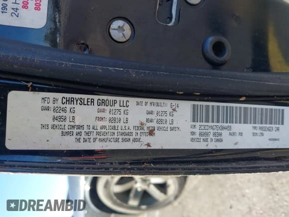 ✅ 2014 Dodge Challenger SXT • VIN: 2C3CDYAG7EH304459 • Lot: 43682366. Listed on IAAI with 197,016 mi. Free auction sales archive from the USA and detailed vehicle history report at DreamBid. Image 9.