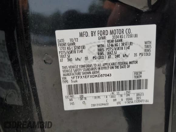 ✅ 2013 Ford F-150 XL • VIN: 1FTFX1EFXDKD57043 • Lot: 67001245. Wystawiony na Copart z przebiegiem 175 844 mil. Bezpłatny archiwum sprzedaży aukcyjnych z USA i szczegółowy raport historii pojazdu na DreamBid. Zdjęcie 12.