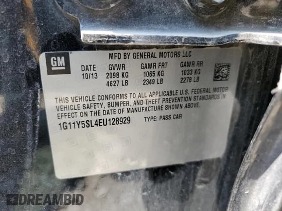 ✅ 2014 Chevrolet Impala LS • VIN: 1G11Y5SL4EU128929 • Лот: 68012874. Опубликован ранее на Copart с пробегом 126 918 миль. Бесплатный доступ к архиву аукционных продаж из США и подробный отчёт об истории автомобиля на DreamBid. Изображение 12.