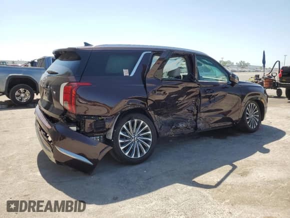 2025 Hyundai Palisade Calligraphy z VIN KM8R74GE3SU837568, wystawiony jako Copart lot #53515885 z przebiegiem 6 465 mil mil oraz Szkoda całkowita • Salvage title. Historia ofert i sprzedaży dostępna na DreamBid. Obrazek 3.