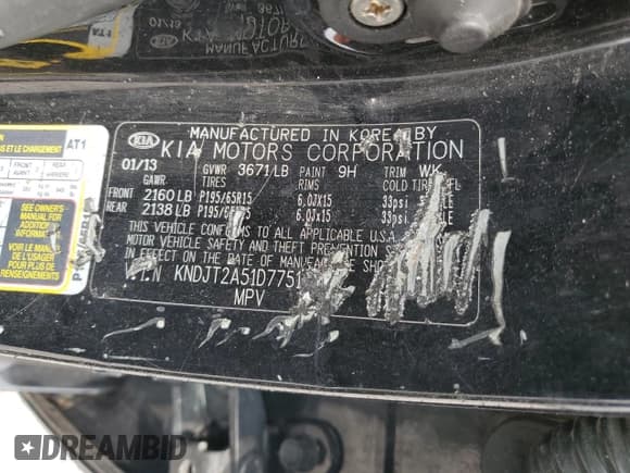 ✅ 2013 Kia Soul • VIN: KNDJT2A51D7751185 • Lot: 60635225. Wystawiony na Copart z przebiegiem Nie podano. Bezpłatny archiwum sprzedaży aukcyjnych z USA i szczegółowy raport historii pojazdu na DreamBid. Zdjęcie 13.