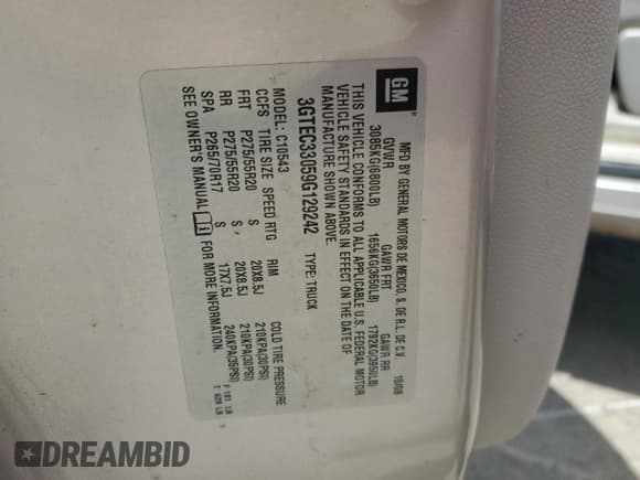 ✅ 2009 GMC Sierra 1500 SLT • VIN: 3GTEC33059G129242 • Лот: 65850195. Опубликован ранее на Copart с пробегом Не указан. Бесплатный доступ к архиву аукционных продаж из США и подробный отчёт об истории автомобиля на DreamBid. Изображение 12.