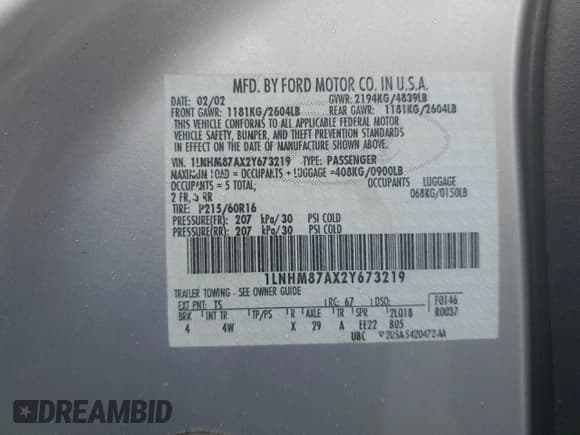 ✅ 2002 Lincoln LS w/Base Pkg • VIN: 1LNHM87AX2Y673219 • Лот: 67146335. Опубликован ранее на Copart с пробегом 183 601 миль. Бесплатный доступ к архиву аукционных продаж из США и подробный отчёт об истории автомобиля на DreamBid. Изображение 12.