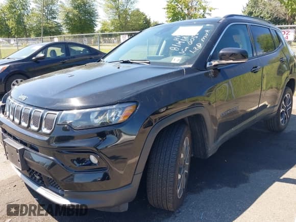 ✅ 2022 Jeep Compass Limited • VIN: 3C4NJDCB5NT150056 • Lot: 43063429. Listed on IAAI with 27,701 mi. Free auction sales archive from the USA and detailed vehicle history report at DreamBid. Image 2.