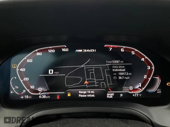 2020 BMW 3 Series M340i z VIN WBA5U7C04LA232353, wystawiony jako Copart lot #84602145 z przebiegiem 53 087 mil mil oraz Szkoda całkowita • Salvage title. Historia ofert i sprzedaży dostępna na DreamBid. Obrazek 9.