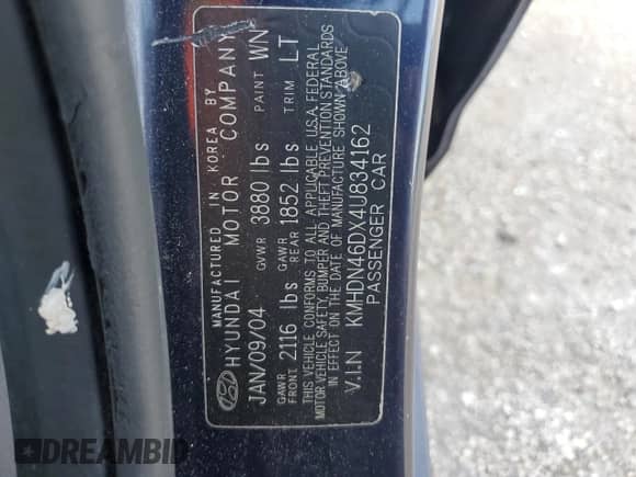 ✅ 2004 Hyundai Elantra GLS • VIN: KMHDN46DX4U834162 • Лот: 79080514. Размещён на Copart с пробегом 95 635 миль миль. Получите бесплатный доступ к архиву аукционных продаж из США и посмотрите подробный отчёт об истории автомобиля на DreamBid. Изображение 14.