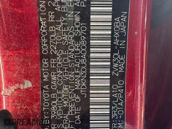 ✅ 2010 Toyota Prius IV • VIN: JTDKN3DU8A0089701 • Lot: 93767495. Listed on Copart with 194,606 mi. Free auction sales archive from the USA and detailed vehicle history report at DreamBid. Image 10.