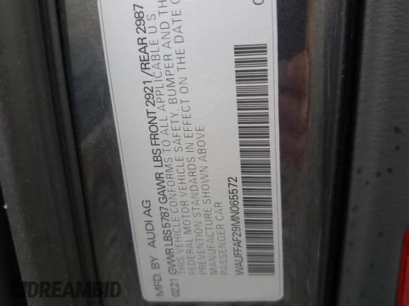 ✅ 2021 Audi S6 Prestige • VIN: WAUFFAF29MN065572 • Лот: 79905403. Опубликован ранее на Copart с пробегом 39 627 миль. Бесплатный доступ к архиву аукционных продаж из США и подробный отчёт об истории автомобиля на DreamBid. Изображение 12.