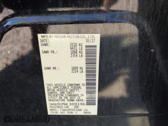 ✅ 2017 Nissan LEAF S • VIN: 1N4BZ0CP9HC309196 • Лот: 43378586. Опубликован ранее на IAAI с пробегом 55 189 миль. Бесплатный доступ к архиву аукционных продаж из США и подробный отчёт об истории автомобиля на DreamBid. Изображение 9.