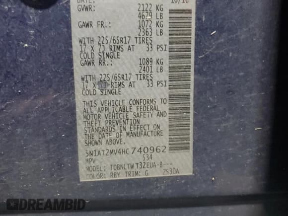 ✅ 2017 Nissan Rogue SL • VIN: 5N1AT2MV4HC740962 • Лот: 90237415. Опубликован ранее на Copart с пробегом 155 493 миль. Бесплатный доступ к архиву аукционных продаж из США и подробный отчёт об истории автомобиля на DreamBid. Изображение 13.