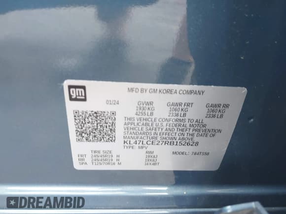 ✅ 2024 Buick Envista Avenir • VIN: KL47LCE27RB152628 • Lot: 42584358. Listed on IAAI with 8,556 mi. Free auction sales archive from the USA and detailed vehicle history report at DreamBid. Image 9.