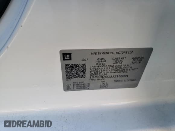 ✅ 2018 Chevrolet Silverado 2500HD Work Truck • VIN: 1GC2CUEG3JZ156821 • Lot: 80659445. Listed on Copart with 159,408 mi. Free auction sales archive from the USA and detailed vehicle history report at DreamBid. Image 12.