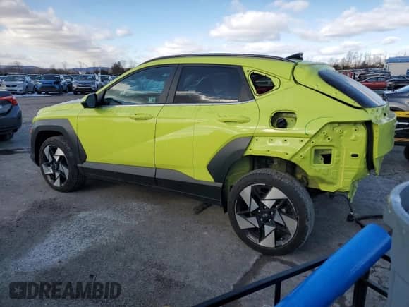 2024 Hyundai Kona Limited с VIN KM8HECA33RU052254, выставлен на аукционе Copart как лот 41551255 с пробегом 5 801 миль миль и Списание • Salvage title. История ставок и продаж доступна на DreamBid. Изображение 2.